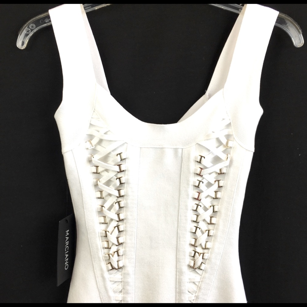Marciano True White Janethe Bandage Dress